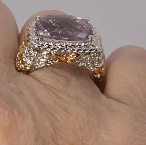 NWOT Rare Estate Victoria Wieck  Rose De France Amethyst Ring Size 6 - Picture 7 of 9